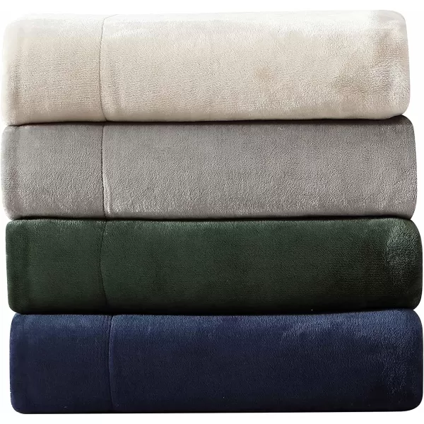 Eddie Bauer  Queen Blanket Soft Fleece Bedding with Sherpa Reverse Plush Home Decor Chrome Grey QueenGreen