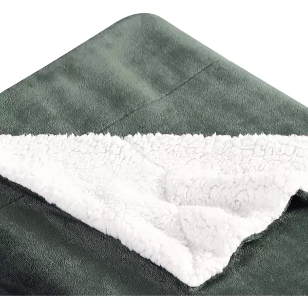 Eddie Bauer  Queen Blanket Soft Fleece Bedding with Sherpa Reverse Plush Home Decor Chrome Grey QueenGreen