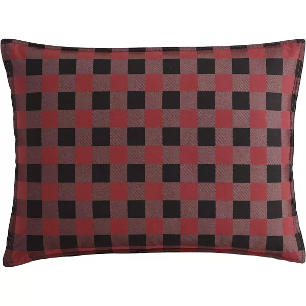 Eddie Bauer  Queen Comforter Set Cotton Reversible Bedding Buffalo Plaid Home Decor for All Seasons RedBlack QueenRedBlack