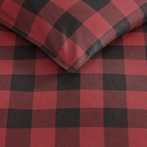 Eddie Bauer  Queen Comforter Set Cotton Reversible Bedding Buffalo Plaid Home Decor for All Seasons RedBlack QueenRedBlack