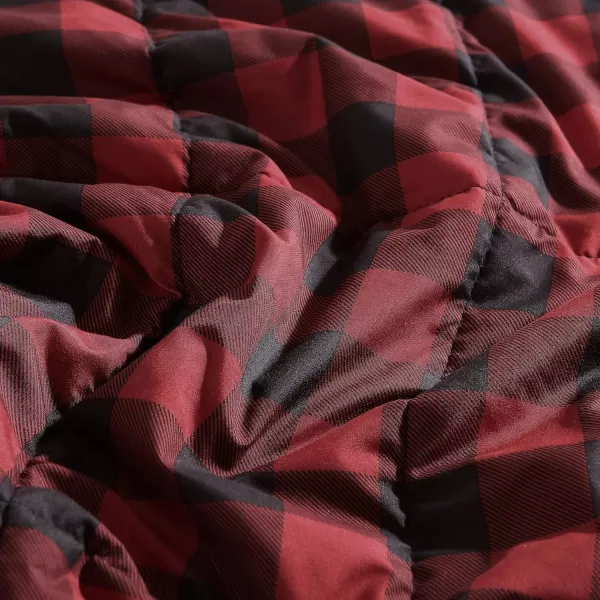 Eddie Bauer  Queen Comforter Set Cotton Reversible Bedding Buffalo Plaid Home Decor for All Seasons RedBlack QueenRedBlack