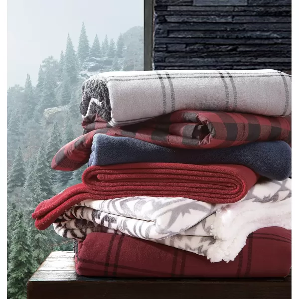 Eddie Bauer  Queen Comforter Set Cotton Reversible Bedding Buffalo Plaid Home Decor for All Seasons RedBlack QueenRedBlack