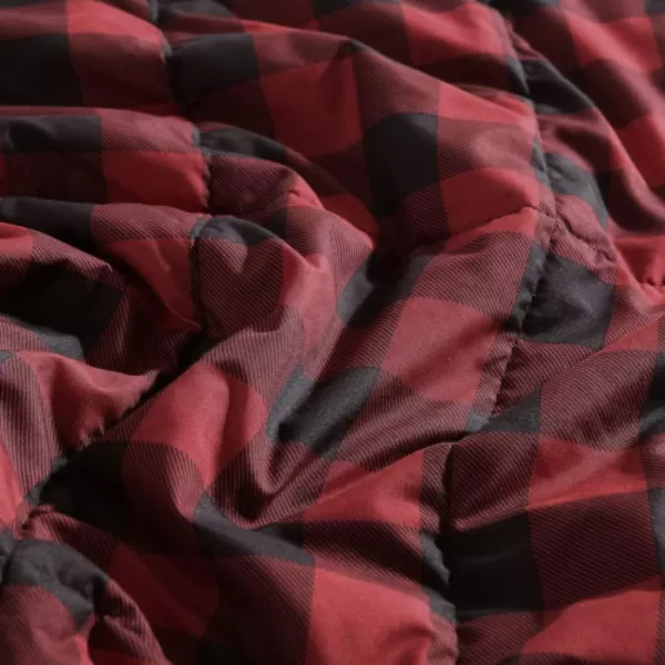 Eddie Bauer  Queen Comforter Set Cotton Reversible Bedding Buffalo Plaid Home Decor for All Seasons RedBlack QueenRedBlack