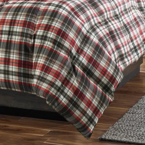 Eddie Bauer  Queen Comforter Set Reversible Plaid Alt Down Bedding with Matching Shams Home Decor for Colder Months Astoria Red QueenKing