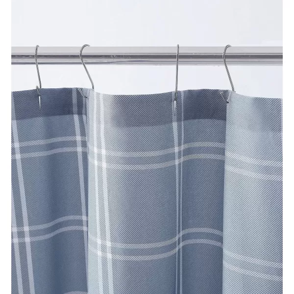 Eddie Bauer  Shower Curtain Lightweight Cotton Bathroom Decor Buttonhole Top Cabin Plaid Green 72 x 72Kettle Falls Blue 72 x 72