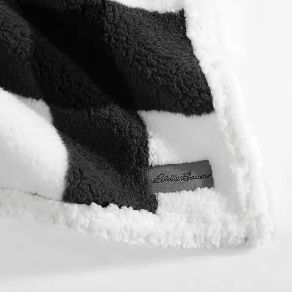 Eddie Bauer  Throw Blanket Reversible Sherpa Bedding Warm amp Lightweight Home Decor for Colder Months Alpine Fair Isle ThrowBlack Check Throw