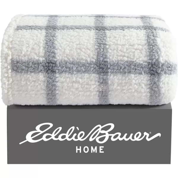 Eddie Bauer  Throw Blanket Reversible Sherpa Bedding Warm amp Lightweight Home Decor for Colder Months Alpine Fair Isle ThrowBunkhouse Plaid GreyIvory Throw