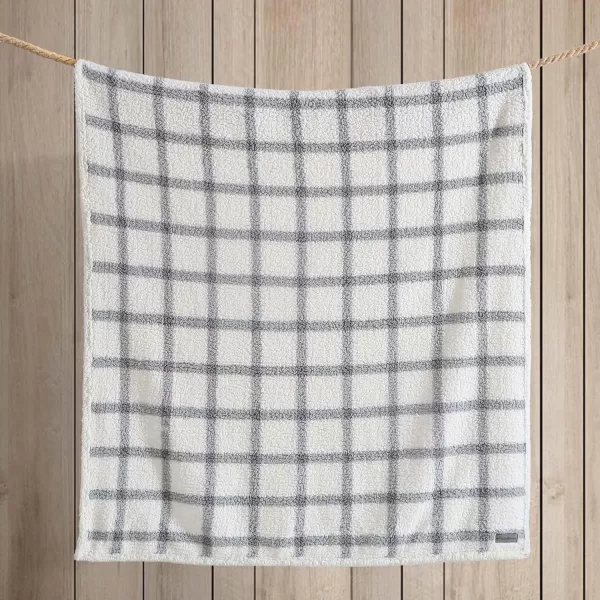 Eddie Bauer  Throw Blanket Reversible Sherpa Bedding Warm amp Lightweight Home Decor for Colder Months Alpine Fair Isle ThrowBunkhouse Plaid GreyIvory Throw