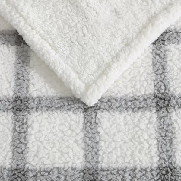 Eddie Bauer  Throw Blanket Reversible Sherpa Bedding Warm amp Lightweight Home Decor for Colder Months Alpine Fair Isle ThrowBunkhouse Plaid GreyIvory Throw