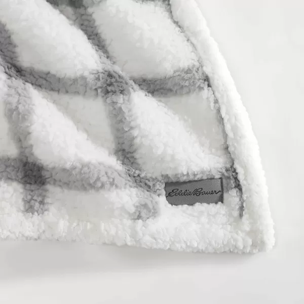 Eddie Bauer  Throw Blanket Reversible Sherpa Bedding Warm amp Lightweight Home Decor for Colder Months Alpine Fair Isle ThrowBunkhouse Plaid GreyIvory Throw