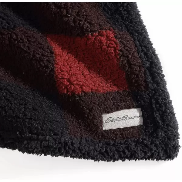 Eddie Bauer  Throw Blanket Reversible Sherpa Bedding Warm amp Lightweight Home Decor for Colder Months Alpine Fair Isle ThrowRedBlack Throw