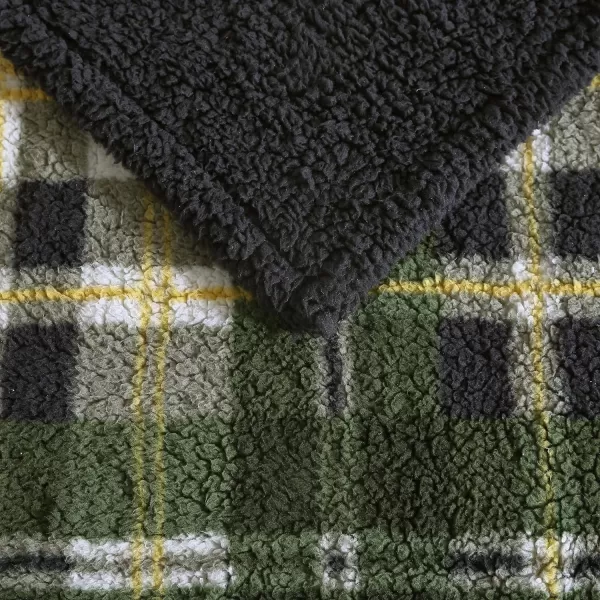 Eddie Bauer  Throw Blanket Reversible Sherpa Bedding Warm amp Lightweight Home Decor for Colder Months Alpine Fair Isle ThrowTrailhead Plaid Green Throw