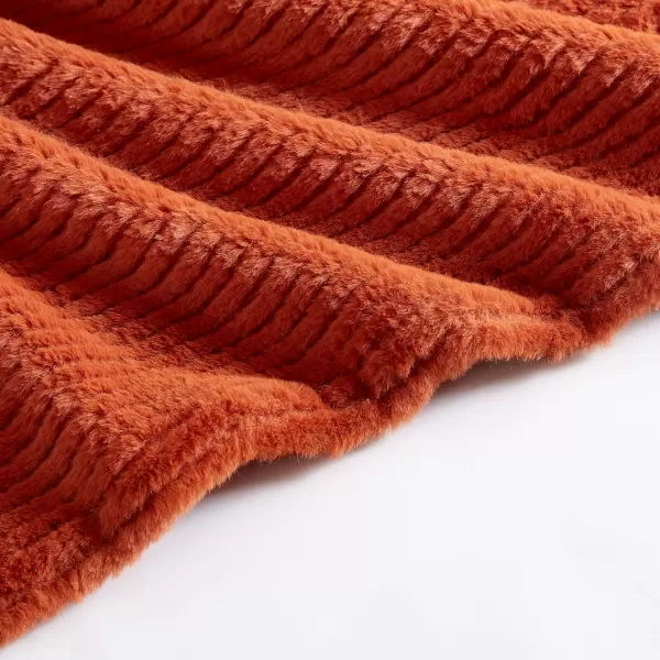 Eddie Bauer  Throw Blanket Soft Plush Bedding with Micromink Reverse Cozy Home Decor for Bed or Couch Textured Solid Red 50 x 60Textured Solid Orange