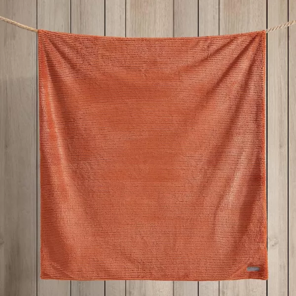 Eddie Bauer  Throw Blanket Soft Plush Bedding with Micromink Reverse Cozy Home Decor for Bed or Couch Textured Solid Red 50 x 60Textured Solid Orange