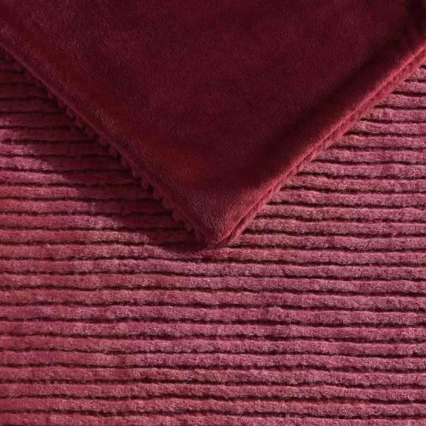 Eddie Bauer  Throw Blanket Soft Plush Bedding with Micromink Reverse Cozy Home Decor for Bed or Couch Textured Solid Red 50 x 60Textured Solid Red