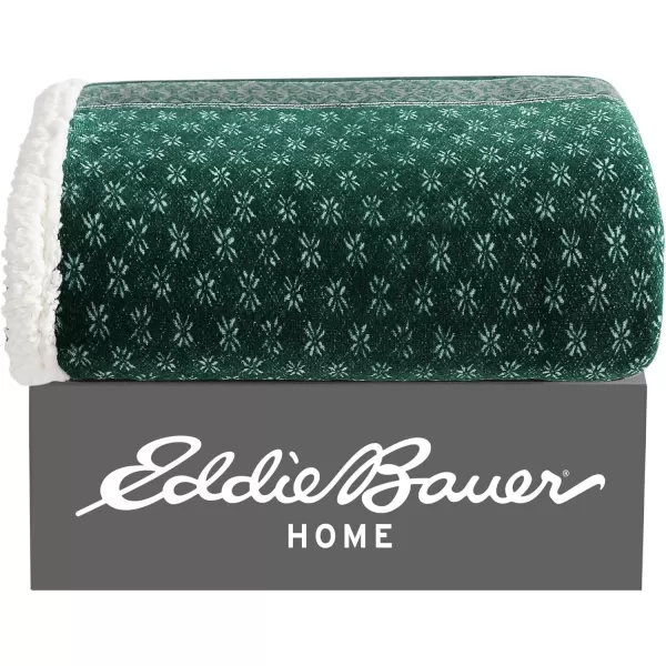 Eddie Bauer  Throw Blanket Super Soft Reversible Sherpa Fleece Bedding Ideal Christmas ampamp White Elephant Gifts Cozy Plaid Home Decor Fair Isle Peak ThrowFair Isle Green