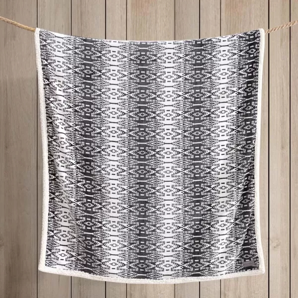 Eddie Bauer  Throw Blanket Super Soft Reversible Sherpa Fleece Bedding Ideal Christmas ampamp White Elephant Gifts Cozy Plaid Home Decor Fair Isle Peak ThrowSan Juan Grey
