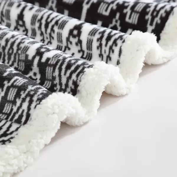 Eddie Bauer  Throw Blanket Super Soft Reversible Sherpa Fleece Bedding Ideal Christmas ampamp White Elephant Gifts Cozy Plaid Home Decor Fair Isle Peak ThrowSan Juan Grey
