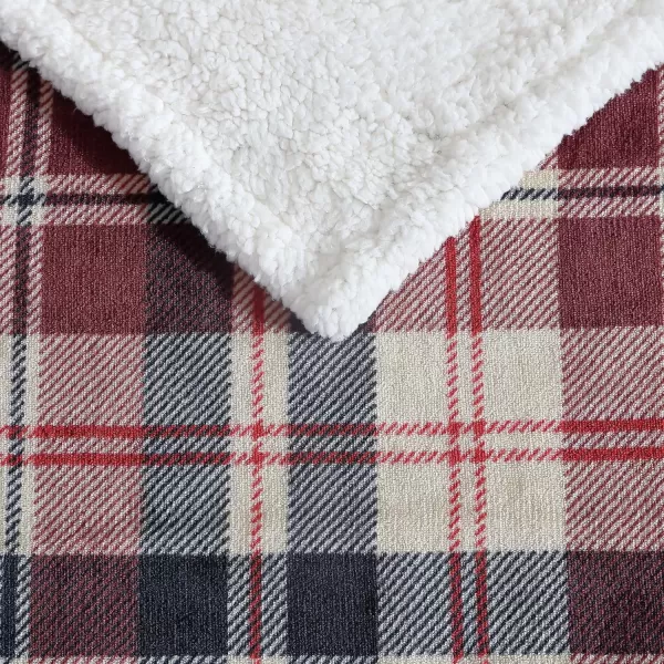 Eddie Bauer  Throw Blanket Super Soft Reversible Sherpa Fleece Bedding Ideal Christmas ampamp White Elephant Gifts Cozy Plaid Home Decor Fair Isle Peak ThrowTrailhead Plaid Red