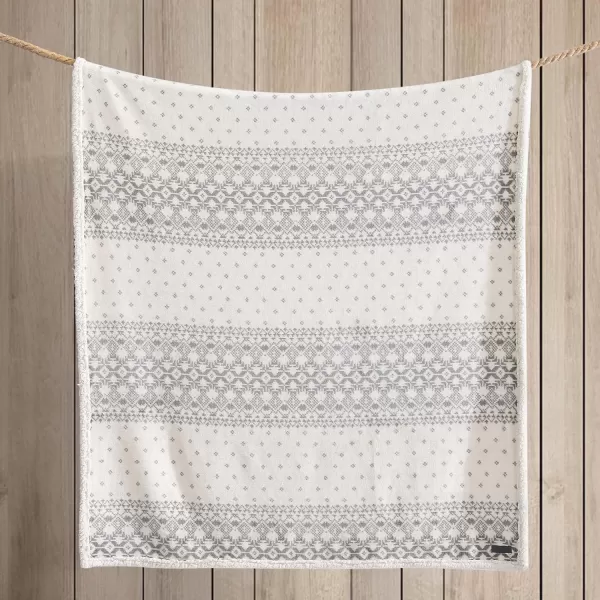 Eddie Bauer  Throw Blanket Super Soft Reversible Sherpa Fleece Bedding Ideal Christmas ampamp White Elephant Gifts Cozy Plaid Home Decor Fair Isle Peak ThrowFair Isle Peak GreyWhite