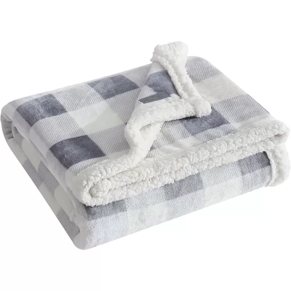 Eddie Bauer  Throw Blanket Super Soft Reversible Sherpa Fleece Bedding Ideal Christmas ampamp White Elephant Gifts Cozy Plaid Home Decor Fair Isle Peak ThrowChrome GreyWhite