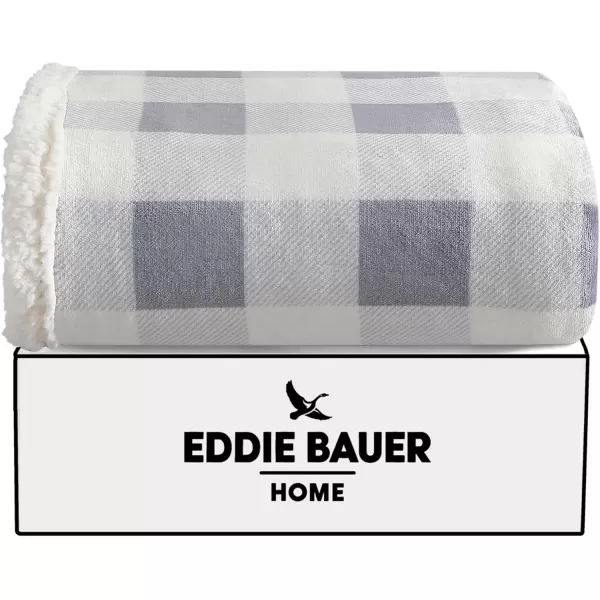 Eddie Bauer  Throw Blanket Super Soft Reversible Sherpa Fleece Bedding Ideal Christmas ampamp White Elephant Gifts Cozy Plaid Home Decor Fair Isle Peak ThrowChrome GreyWhite