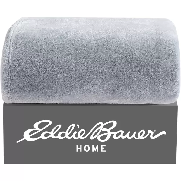 Eddie Bauer  Throw Blanket Ultra Soft Fleece Bedding Ideal Christmas ampamp White Elephant Gifts Luxuriously Plush Cozy Plaid Home Decor for Bed or Couch Ultra Lux Solid Grey 50quot x 60quotGrey