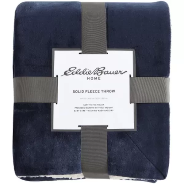 Eddie Bauer  Throw Blanket Ultra Soft Fleece Bedding Ideal Christmas ampamp White Elephant Gifts Luxuriously Plush Cozy Plaid Home Decor for Bed or Couch Ultra Lux Solid Grey 50quot x 60quotBlue