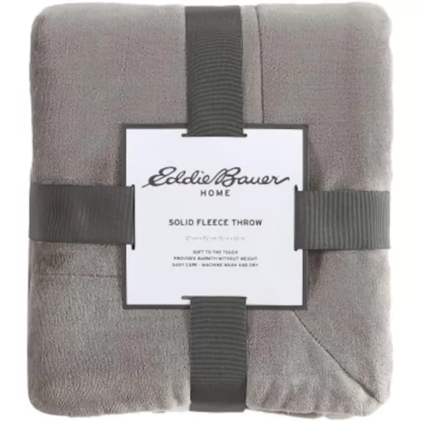 Eddie Bauer  Throw Blanket Ultra Soft Fleece Bedding Ideal Christmas ampamp White Elephant Gifts Luxuriously Plush Cozy Plaid Home Decor for Bed or Couch Ultra Lux Solid Grey 50quot x 60quotGrey