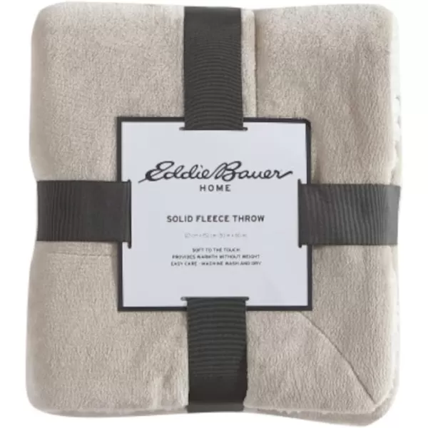 Eddie Bauer  Throw Blanket Ultra Soft Fleece Bedding Ideal Christmas ampamp White Elephant Gifts Luxuriously Plush Cozy Plaid Home Decor for Bed or Couch Ultra Lux Solid Grey 50quot x 60quotOyster