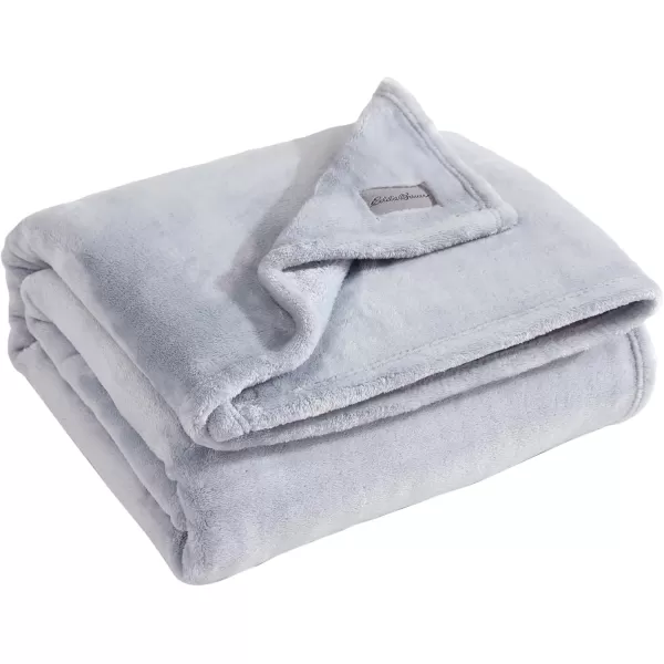 Eddie Bauer  Throw Blanket Ultra Soft Fleece Bedding Ideal Christmas ampamp White Elephant Gifts Luxuriously Plush Cozy Plaid Home Decor for Bed or Couch Ultra Lux Solid Grey 50quot x 60quotGrey