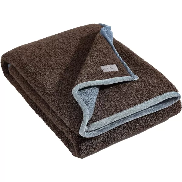 Eddie Bauer  Throw Blanket Ultra Soft Plush Sherpa Home Decor Reversible BiColored Bedding GreenWhite 50 x 60Throw BrownBlue