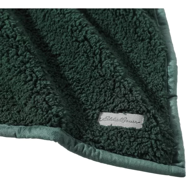 Eddie Bauer  Throw Blanket Ultra Soft Plush Sherpa Home Decor Reversible BiColored Bedding GreenWhite 50 x 60Throw Green