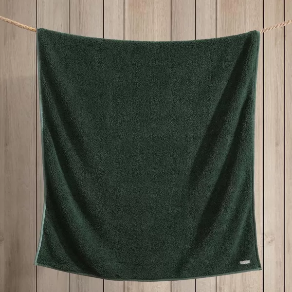 Eddie Bauer  Throw Blanket Ultra Soft Plush Sherpa Home Decor Reversible BiColored Bedding GreenWhite 50 x 60Throw Green