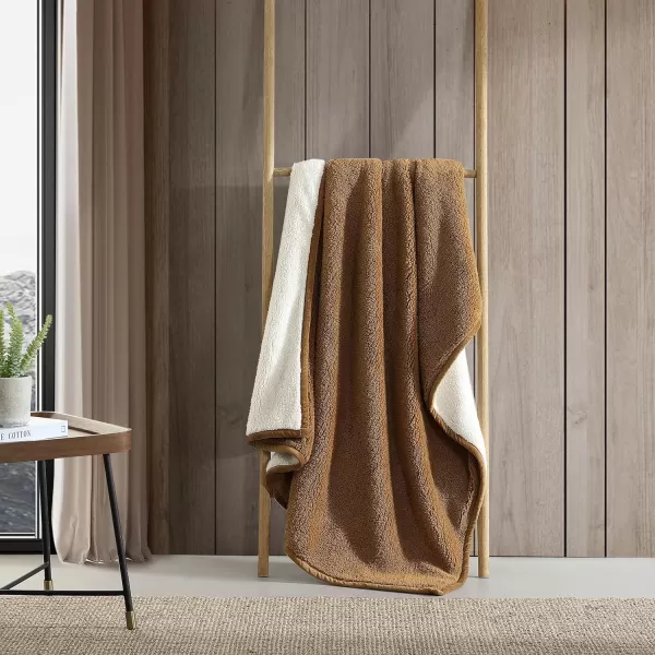 Eddie Bauer  Throw Blanket Ultra Soft Plush Sherpa Home Decor Reversible BiColored Bedding GreenWhite 50 x 60Throw Solid BrownIvory