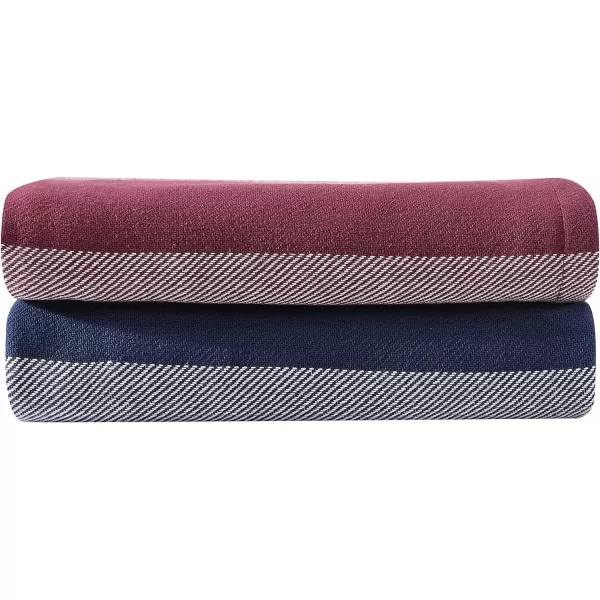 Eddie Bauer  Twin Blanket Lightweight Cotton Bedding Home Decor for All Seasons Boylston Red Stripe TwinQueen Boylston Red Stripe