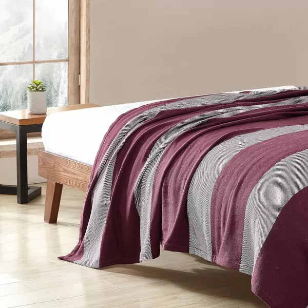 Eddie Bauer  Twin Blanket Lightweight Cotton Bedding Home Decor for All Seasons Boylston Red Stripe TwinQueen Boylston Red Stripe