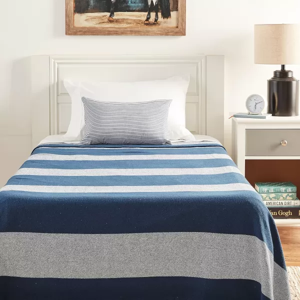 Eddie Bauer  Twin Blanket Lightweight Cotton Bedding Home Decor for All Seasons Boylston Red Stripe TwinTwin Boylston Navy Stripe