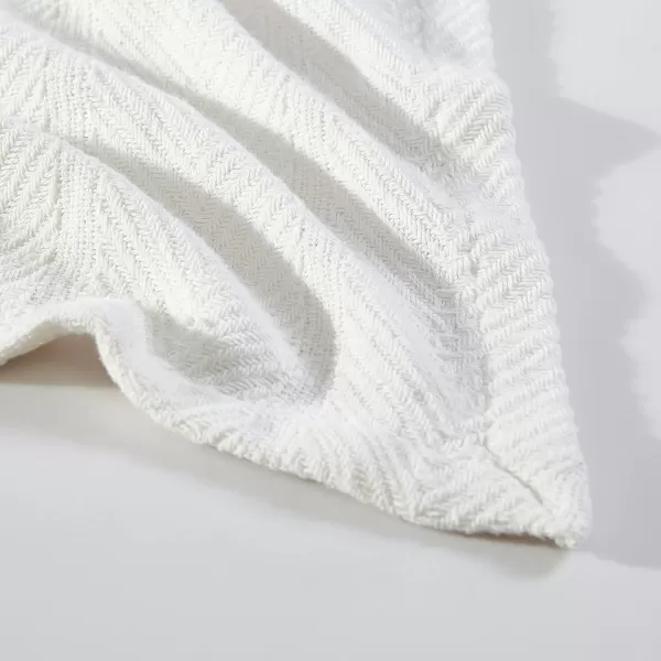 Eddie Bauer  Twin Blanket Lightweight Cotton Bedding Home Decor for All Seasons Herringbone OffWhite TwinKing Offwhite