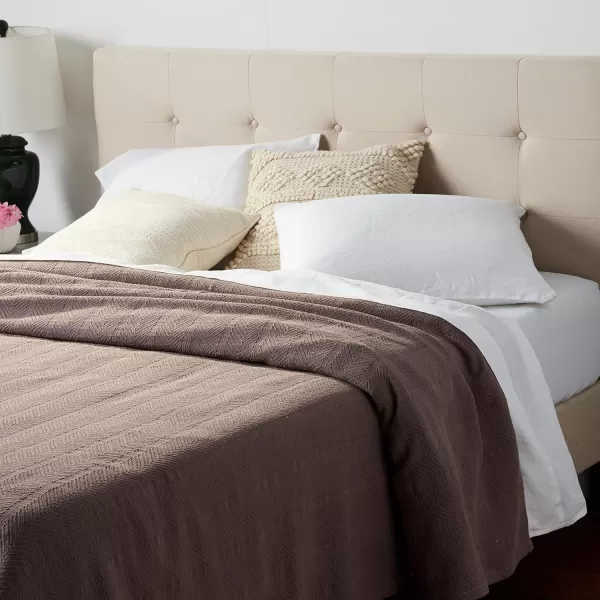 Eddie Bauer  Twin Blanket Lightweight Cotton Bedding Home Decor for All Seasons Herringbone OffWhite TwinQueen Mushroom