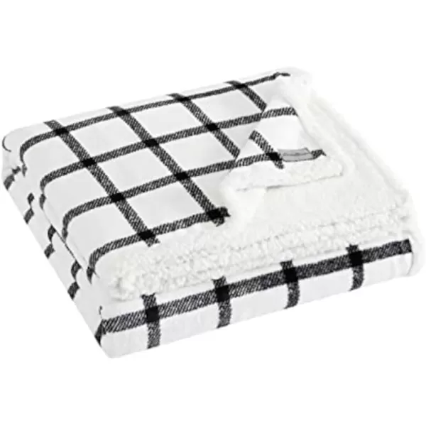 Eddie Bauer  Twin Blanket Reversible Sherpa Fleece Bedding Soft amp Cozy Home Decor Mountain Village Red TwinBunkhouse Plaid WhiteCharcoal King