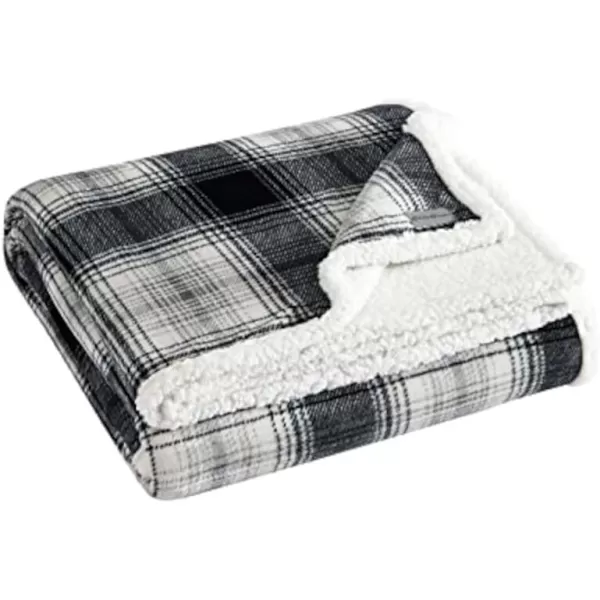 Eddie Bauer  Twin Blanket Reversible Sherpa Fleece Bedding Soft amp Cozy Home Decor Mountain Village Red TwinVail Plaid GreyIvory Queen