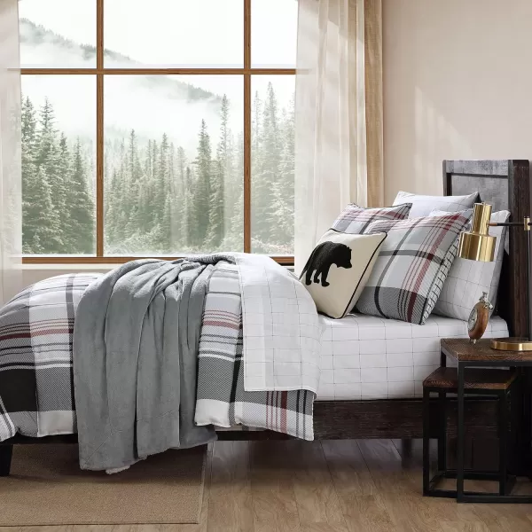 Eddie Bauer  Twin Comforter Set Plaid Reversible Bedding Stylish amp Warm Home Decor Normandy Grey TwinGreyWhiteBeigeNormandy Plaid Black Twin