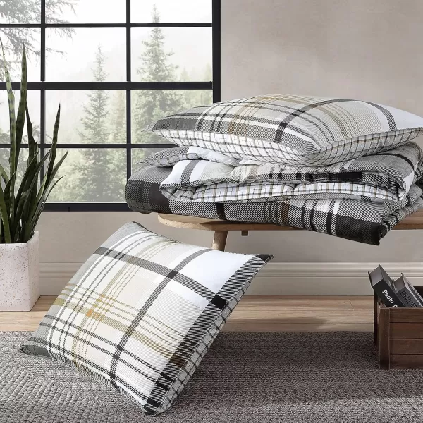 Eddie Bauer  Twin Comforter Set Plaid Reversible Bedding Stylish amp Warm Home Decor Normandy Grey TwinGreyWhiteBeigeNormandy Plaid Grey King