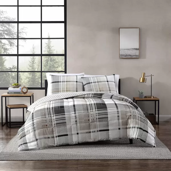 Eddie Bauer  Twin Comforter Set Plaid Reversible Bedding Stylish amp Warm Home Decor Normandy Grey TwinGreyWhiteBeigeNormandy Plaid Grey King