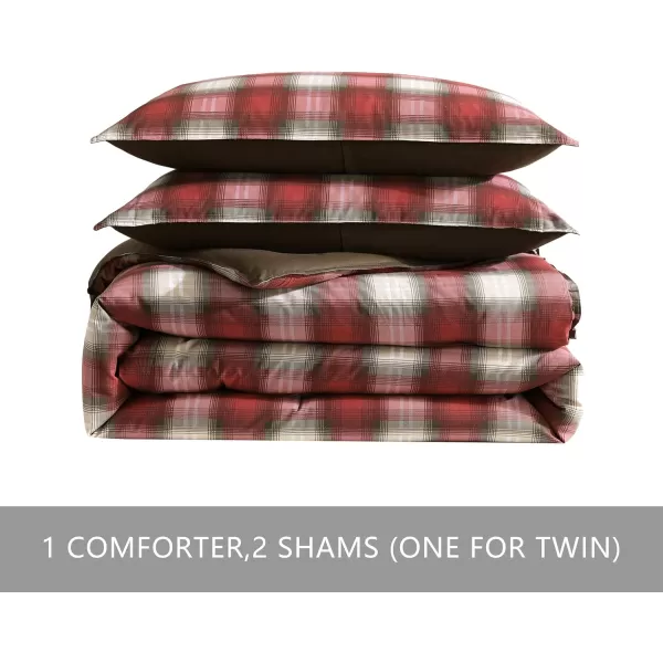 Eddie Bauer  Twin Comforter Set Reversible Alt Down Bedding with Matching Sham Home Decor for Colder Months Navigation Red TwinTwin Navigation RedBlackIvory