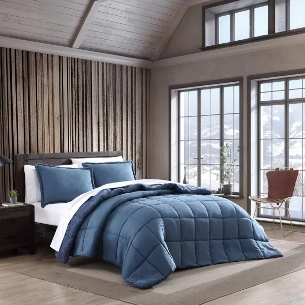 Eddie Bauer  Twin Comforter Set Reversible Sherpa Bedding with Matching Shams Cozy amp Warm Home Decor Sherwood Green TwinSherwood Blue King Lodge