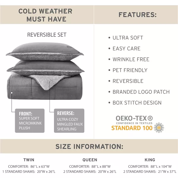 Eddie Bauer  Twin Comforter Set Reversible Sherpa Bedding with Matching Shams Cozy amp Warm Home Decor Sherwood Green TwinSherwood Brown King Lodge