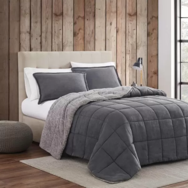 Eddie Bauer  Twin Comforter Set Reversible Sherpa Bedding with Matching Shams Cozy amp Warm Home Decor Sherwood Green TwinSherwood Grey King Lodge