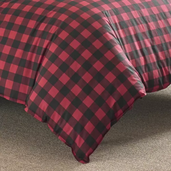 Eddie Bauer  Twin Duvet Cover Set Cotton Reversible Bedding Buffalo Plaid Home Decor for All Seasons RedBlack TwinDuvet Set King RedBlack